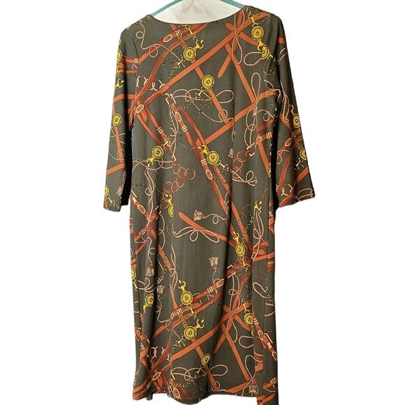 Talbots Cotton Equestrian Print Equestrian Print Shift Dress Size Mp - Picture 8 of 10